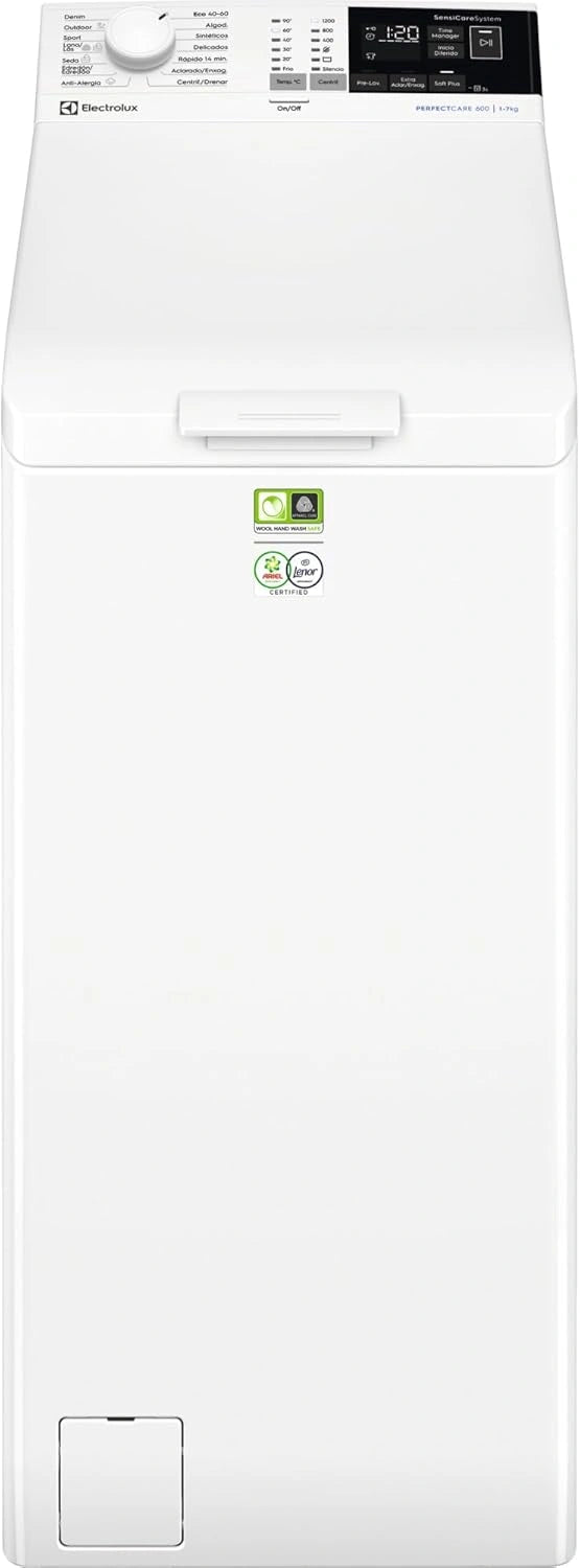 Lavadora Electrolux EN6T4722NF 7Kg, 1200 rpm, Libre Instalaci¨®n, SensiCare, TimeSave, Inicio Diferido, Antialergias, LCD, Blanca, Clase A