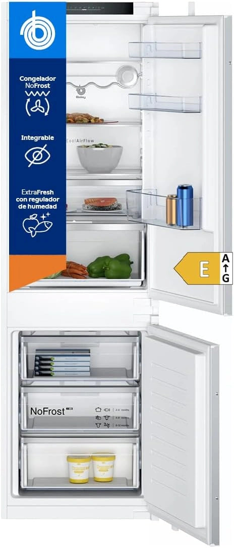 Frigor¨ªfico Combi Integrable Bosch Balay NoFrost con Caj¨®n VitaFresh, Botellero y Luz LED