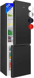 Frigor¨ªfico Bomann con Congelador 175L, 143 cm, Puerta Reversible, Silencioso 39 dB, Negro