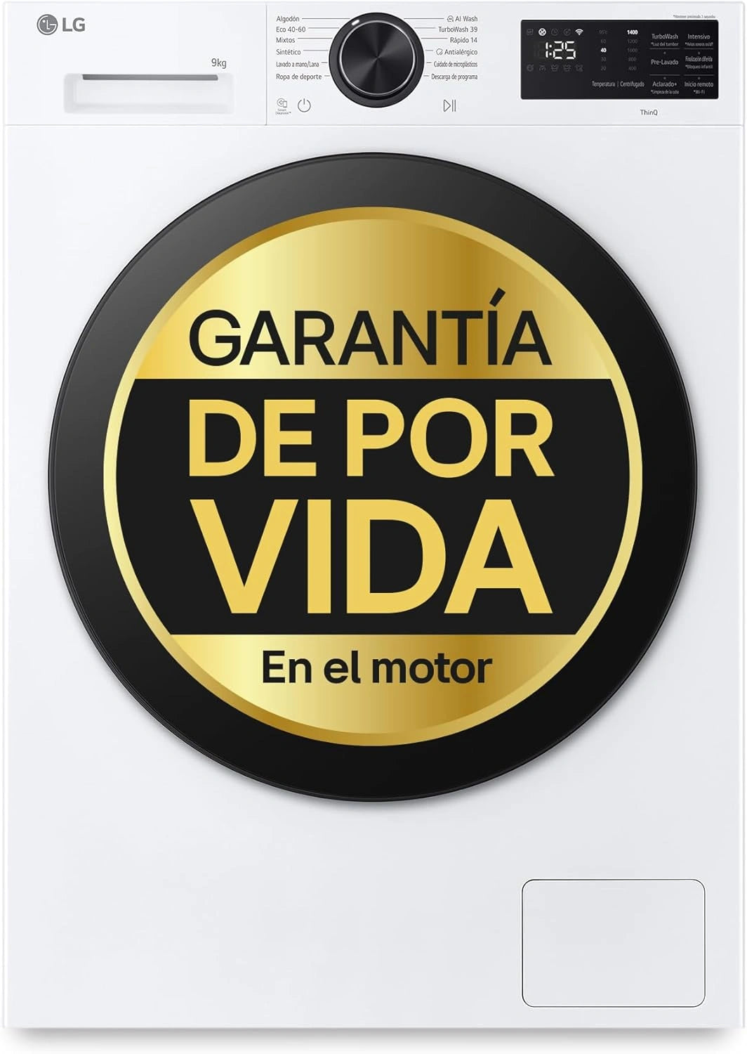 Lavadora LG 9kg AI Direct Drive TurboWash, Eficiencia Serie 500