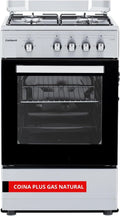 Cocina de Gas Natural Corbero 50cm, 4 Quemadores, Horno 43L Inoxidable