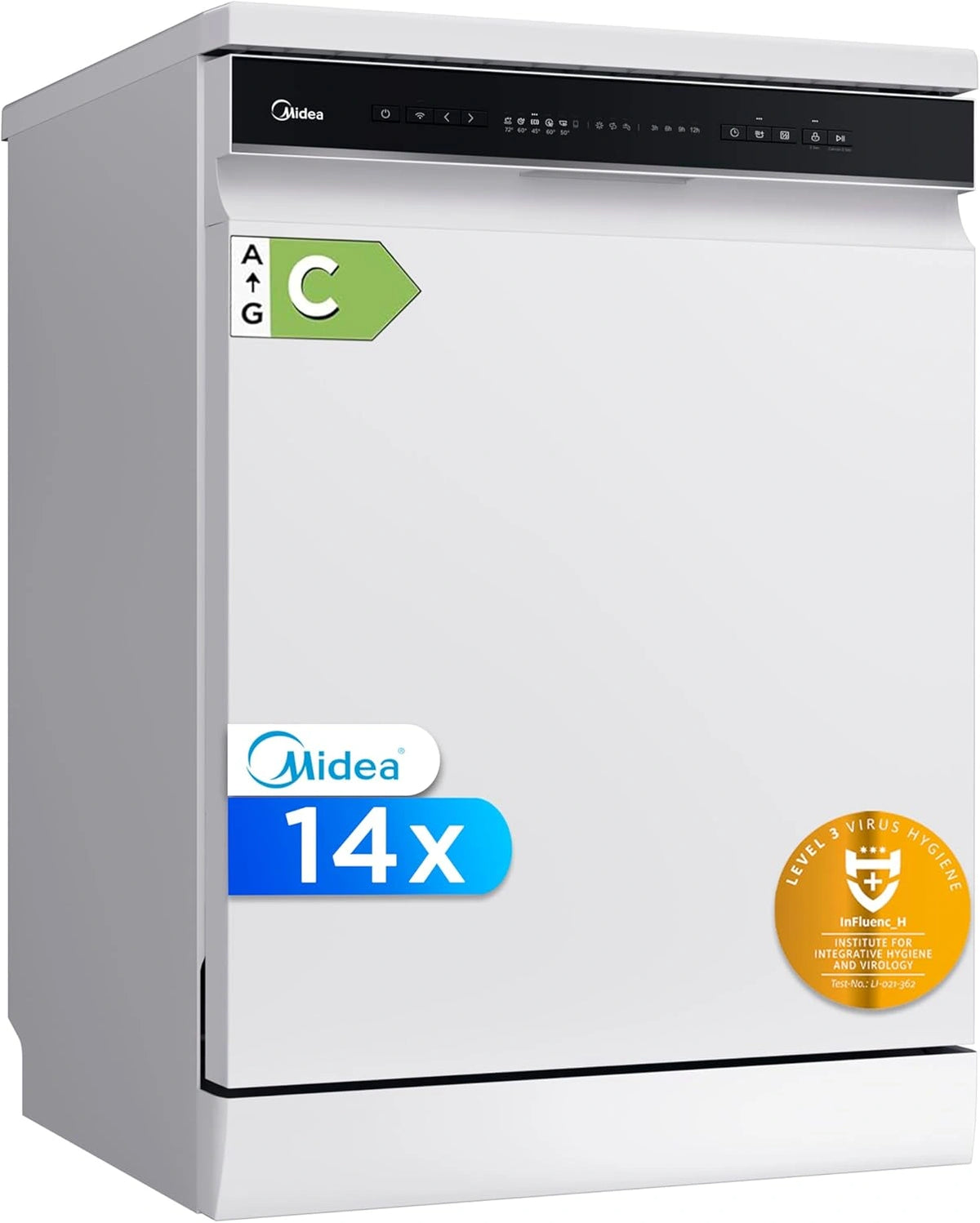 Lavavajillas Midea 60cm Blanco 14 Servicios - Libre Instalaci¨®n, 10 Programas, Filtro Antibacterias