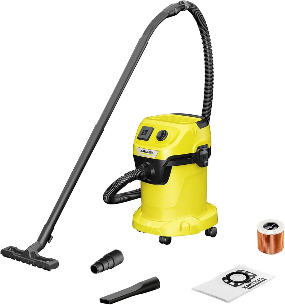 Aspiradora Multisuperficie WD 3 P V-17/4/20, 1000W, Incluye Boquilla para Ranuras, Aspiraci¨®n Seca y H¨²meda, Filtro de Cartucho, Bolsa y Tubos de Extensi¨®n
