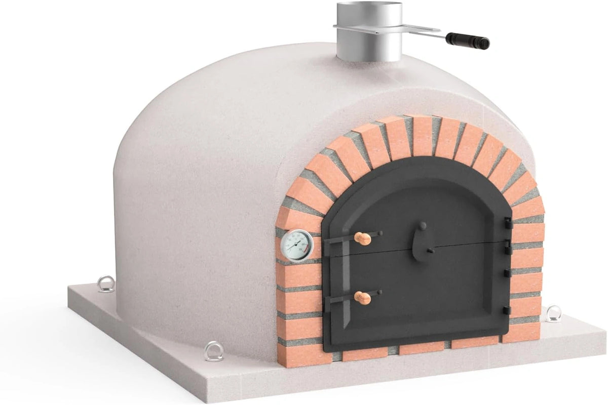 MOVELAR - Horno de Le?a Exterior Gran Canaria Blanco 100x100x65 cm, Ideal para Pizzas y Pan, Aislamiento T¨¦rmico de Corcho