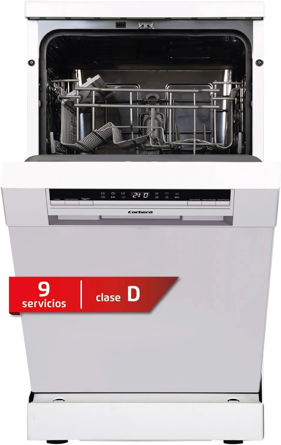 Lavavajillas Corber¨® 45cm, 9 servicios, 6 programas, LED y Turbo