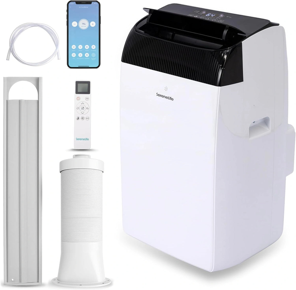 Aire Acondicionado Port¨¢til 14000 BTU con WiFi, 3 en 1: Enfriador, Deshumidificador y Ventilador, Control por App, Silencioso, Incluye Kit de Instalaci¨®n