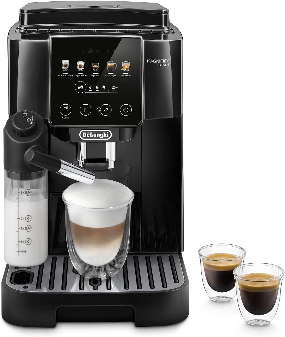 De¡¯Longhi Magnifica Start - Cafetera Autom¨¢tica con Sistema LatteCrema, 5 Bebidas al Toque, Controles Intuitivos, Color Negro