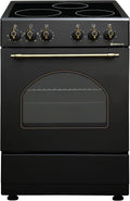 Cocina Vitrocer¨¢mica Solthermic Negra R¨²stica, 50 cm, 3 Fuegos y Horno El¨¦ctrico