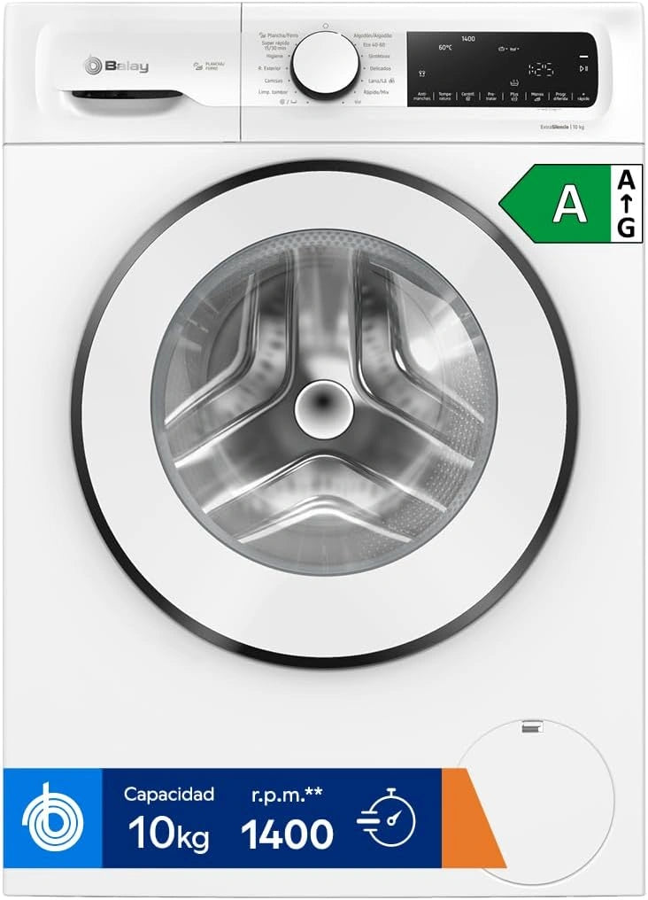 Balay Lavadora 10 kg Carga Frontal, Programa R¨¢pido y Silencioso, Blanca