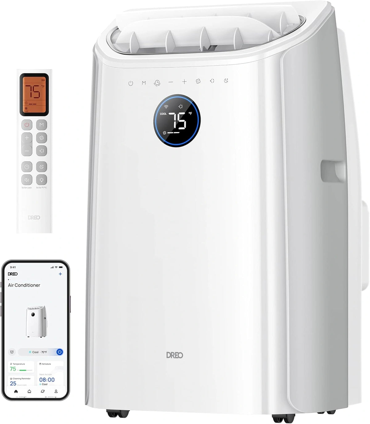 Aire Acondicionado Port¨¢til DREO 12000 BTU, 3-en-1, Silencioso, Control por App y Voz, Sin Drenaje, Incluye Kit de Ventana