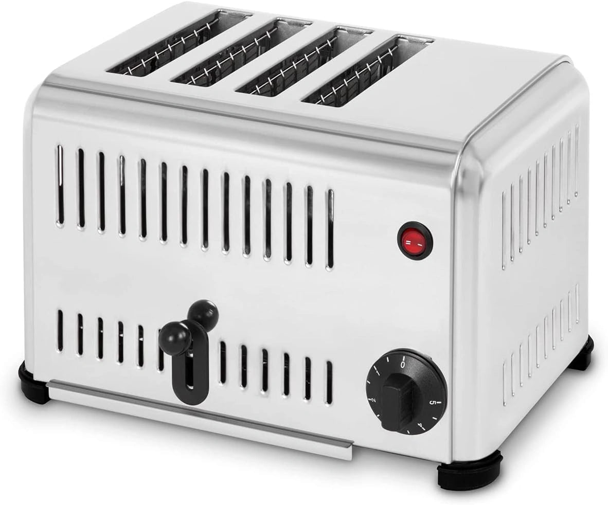 Tostadora El¨¦ctrica 4 Rebanadas 2300W Inoxidable con Temporizador