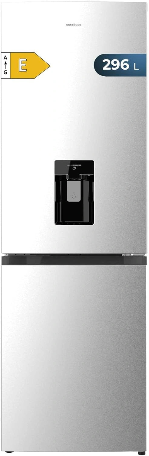 Frigor¨ªfico Combi Cecotec con Dispensador de Agua, 296L, Inoxidable