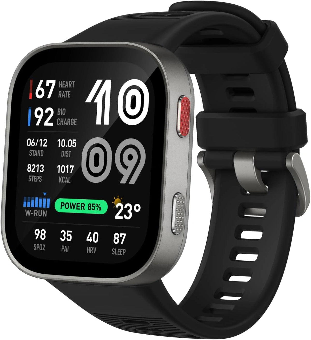 Reloj Inteligente Amazfit Bip MAX 50 mm, Pantalla AMOLED 2,07, 20 D¨ªas de Autonom¨ªa, GPS Integrado, 4 GB de Almacenamiento, Compatible con 150+ Deportes, Modo HYROX, para Android y iOS