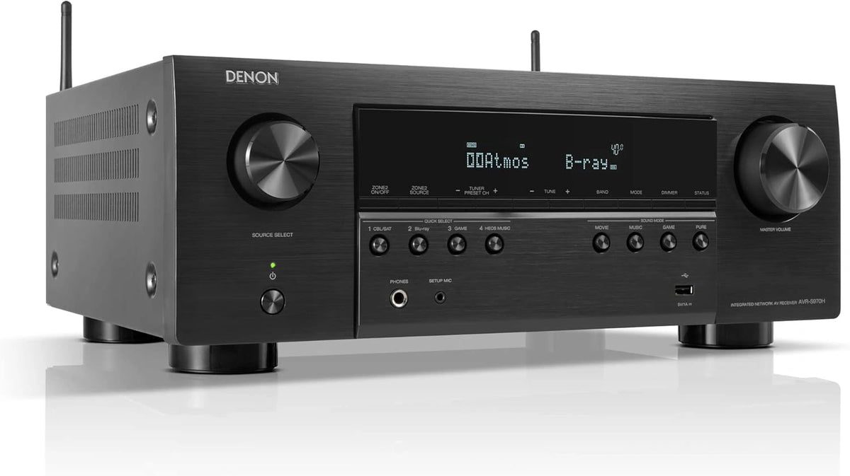 Receptor AV 7.2 Canales DENON con Dolby Atmos y DTS:X, HDMI 8K, Bluetooth, WLAN, Airplay 2, Heos, Alexa, Negro