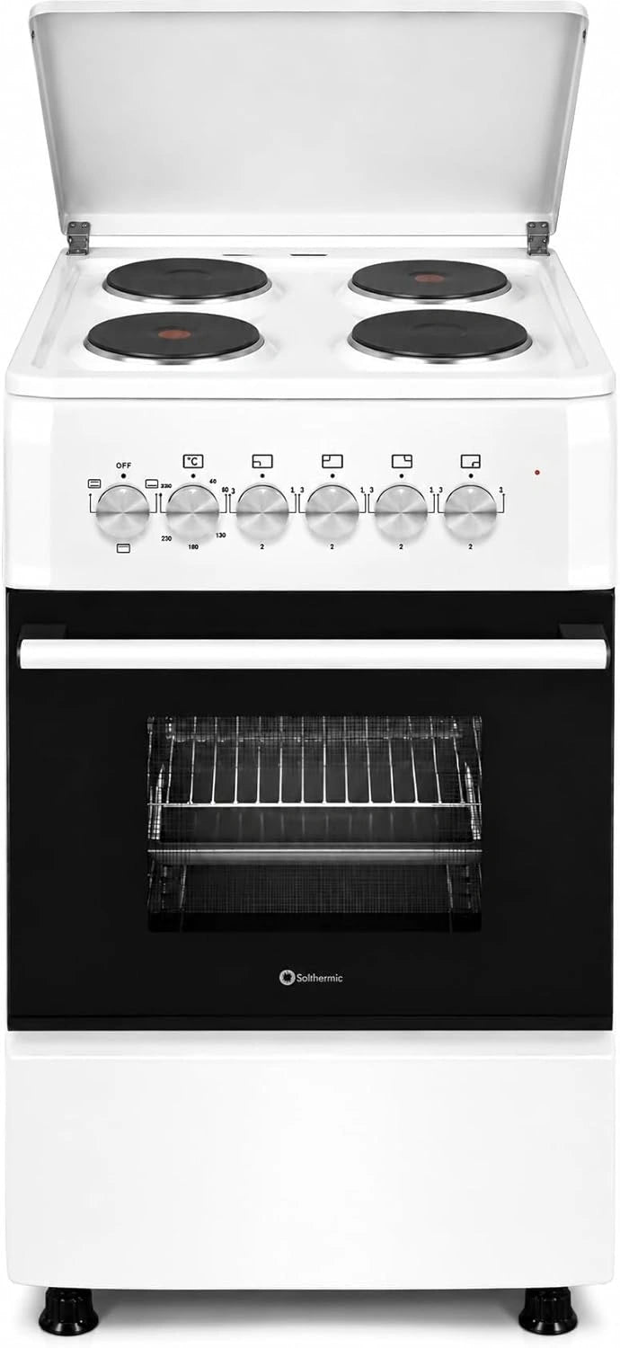 Cocina El¨¦ctrica Solthermic F5S04E3W 50 cm 4 Placas Horno Multifunci¨®n 60L