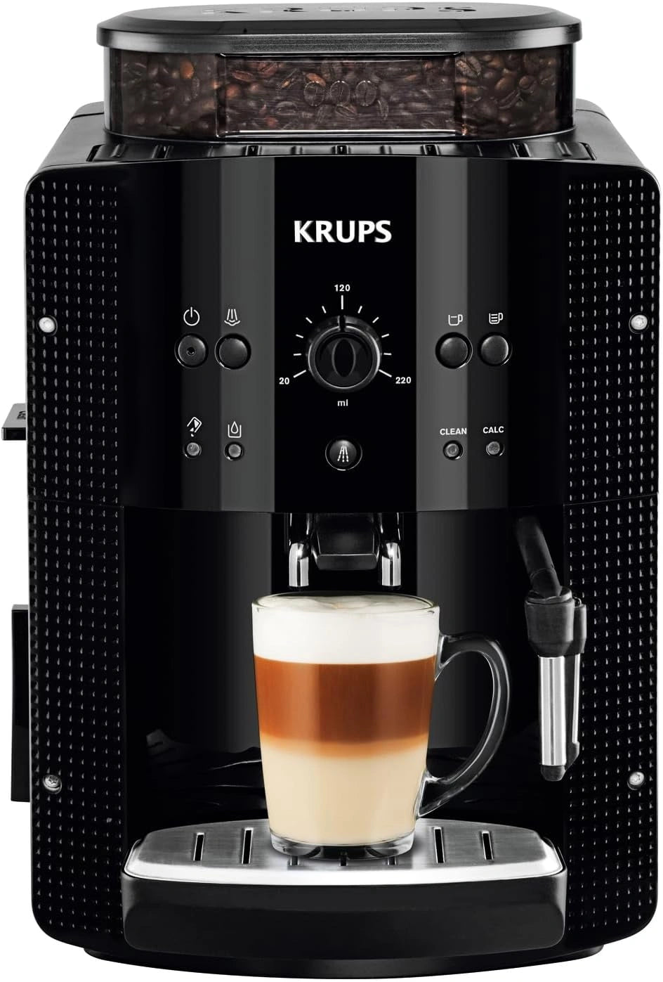 Krups Roma Cafetera Superautom¨¢tica 1.7L, Ajustes Personalizables, 15 Bares, Molinillo Met¨¢lico, Control Intuitivo, Color Negro