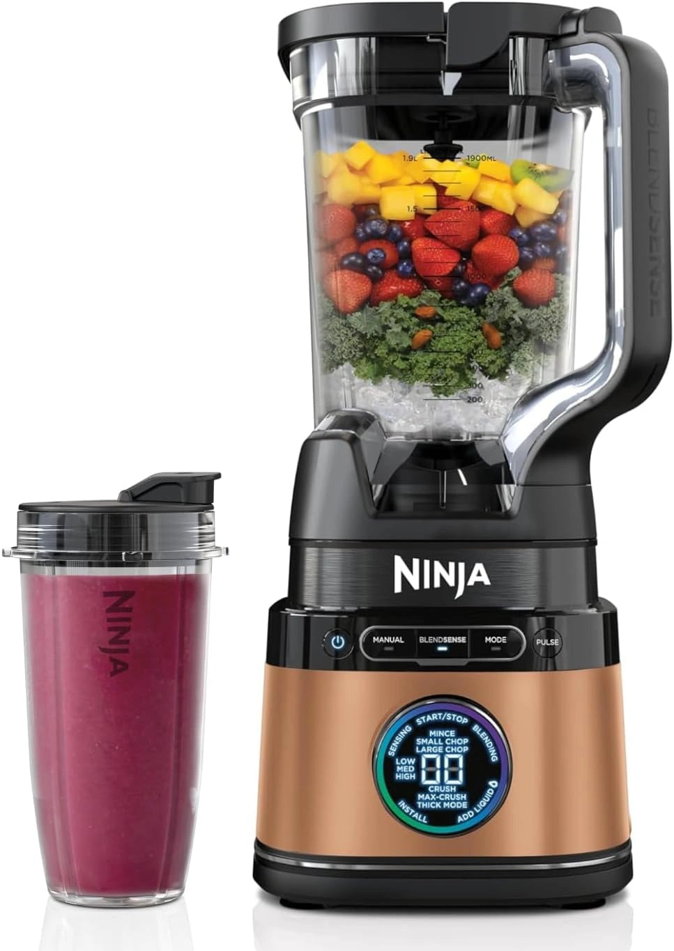 Batidora Ninja Detect Power Pro 1200W, 2L con Vasos, para Smoothies y Verduras