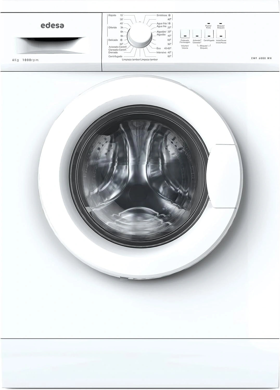 Lavadora Frontal Edesa EWF-6000 WH 6KG, 23 Programas, Pantalla LED, Blanca