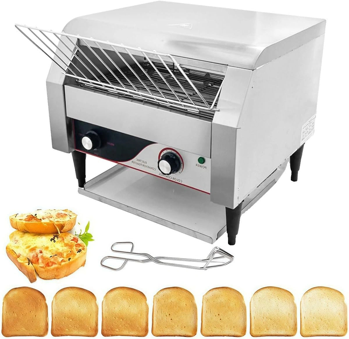 Tostadora Profesional de Cinta 450 Rebanadas/Hora, Acero Inoxidable