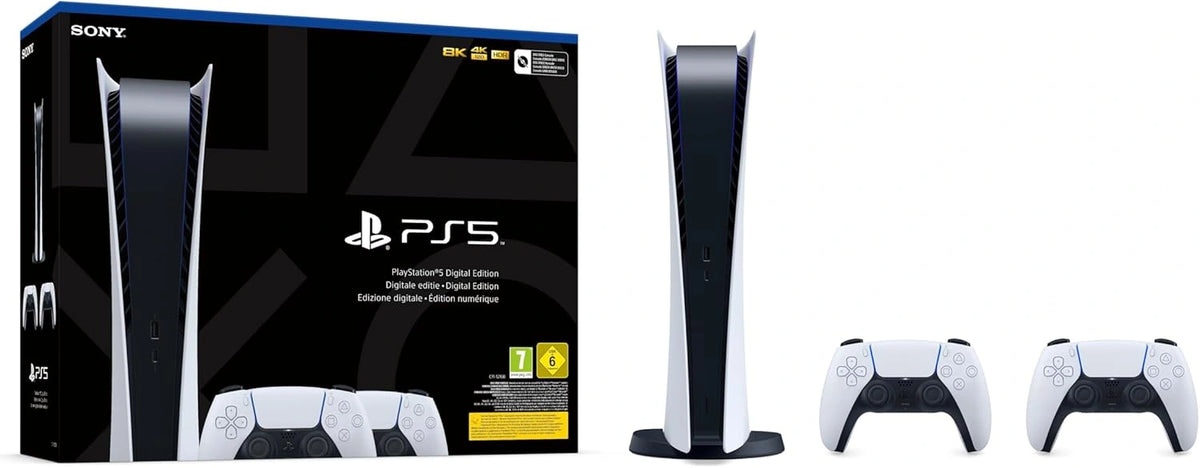 Consola Playstation 5 Digital + 2 Mandos Dualsense Inal¨¢mbricos Blancos