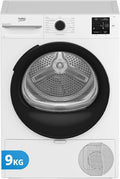 Secadora Beko 9 kg, Clase D, 15 Programas, Motor 10 A?os, Pantalla Digital, Blanco y Negro