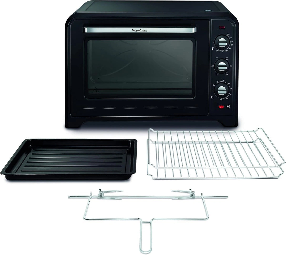 Moulinex Optimo OX495810 - Horno de Convecci¨®n 60 L, 6 Funciones, Termostato 240¡ãC, Temporizador 120 Min, Bandeja y Rejillas, Dise?o Compacto