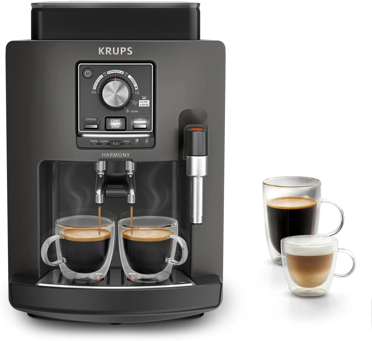 Krups Harmony Cafetera Autom¨¢tica 4 Bebidas con Espumador y Limpieza