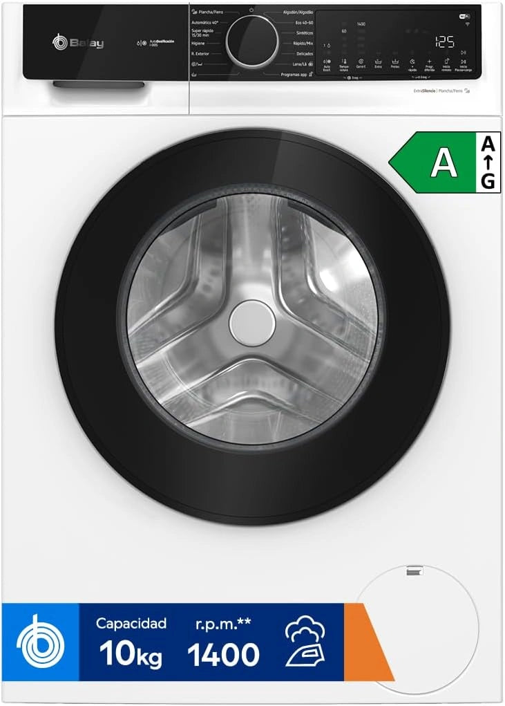 Balay Lavadora 10 kg, AutoDosificaci¨®n, Home Connect, Programa R¨¢pido, Blanco