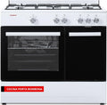 Cocina de Gas Corbero con Wok y 5 Fuegos, 60L, 80x90x60 cm, Blanco
