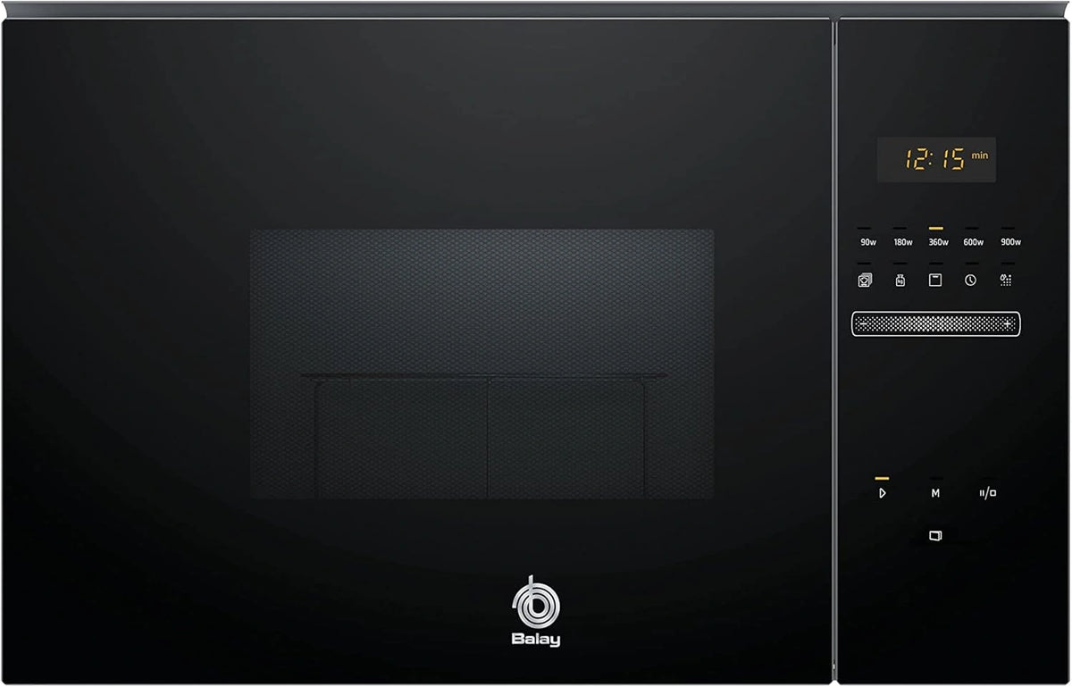 Microondas Integrado Balay 25L con Grill y Autolimpieza en Cristal Negro