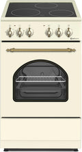 Cocina Vitrocer¨¢mica Solthermic Crema con Horno El¨¦ctrico R¨²stico, 50 cm, 3 Fuegos