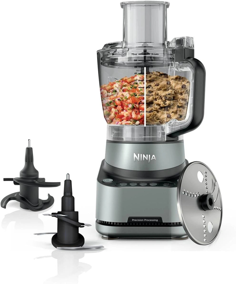 Procesador de Alimentos Ninja PrecisionPro 2.1 L, 4 Programas Autom¨¢ticos, Funci¨®n para Masa y Rebanado, Apto Lavavajillas, Negro