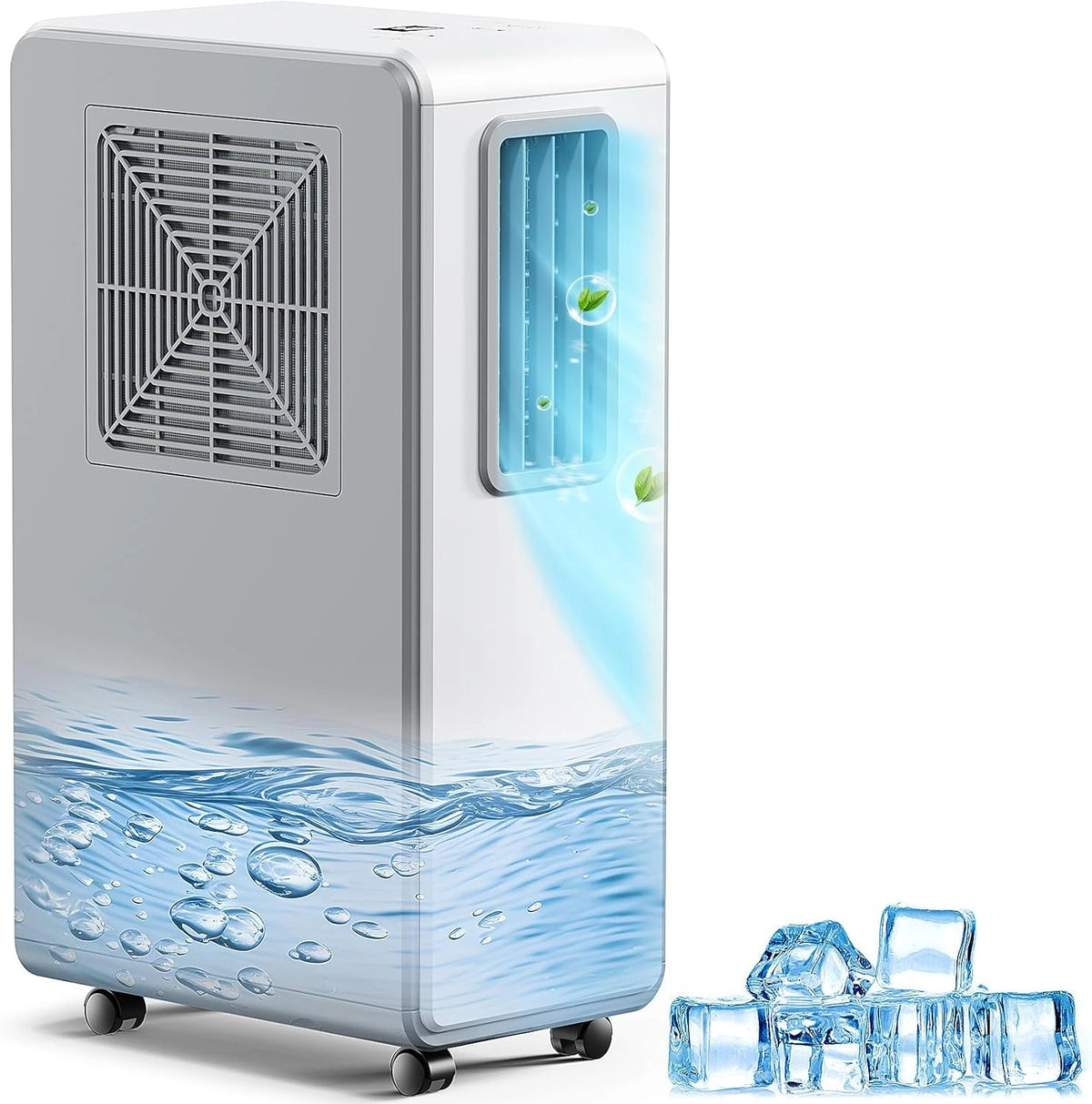 Aire Acondicionado Port¨¢til 4 en 1, Refrigeraci¨®n, Deshumidificaci¨®n, Ventilaci¨®n, Silencioso, Temporizador 24h, para Hogares y Oficinas, Blanco