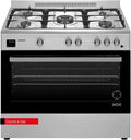 Cocina de Gas Butano Corber¨® CC900X: Horno Panor¨¢mico de 96L, 5 Quemadores con Opci¨®n Wok, Autoencendido, Limpieza F¨¢cil, Acero Inoxidable