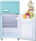 Frigor¨ªfico Retro 72L con Congelador 21L, Compartimento de Verduras, Ahorro Energ¨¦tico 120 kWh/a?o, Luz LED, Azul
