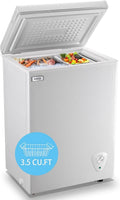 Congelador Horizontal 99L, Silencioso y Eficiente, con Cesta Extra¨ªble y 7 Niveles de Temperatura, Blanco