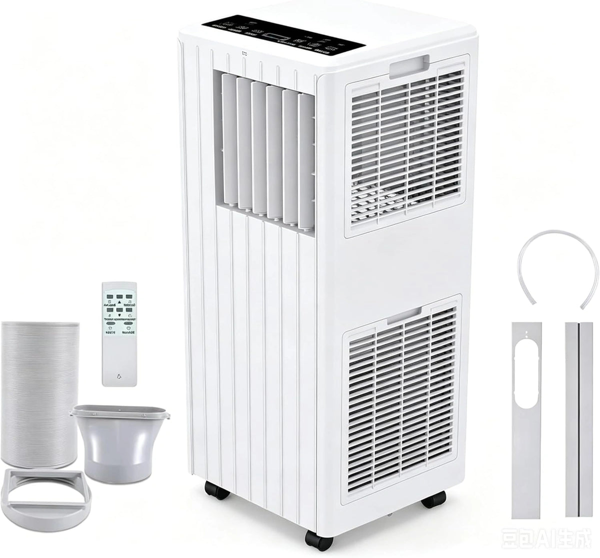 Aire Acondicionado Port¨¢til 7000 BTU, 3 en 1: Enfriador, Ventilador, Deshumidificador, Eficiencia Energ¨¦tica R290, 780W, Control Remoto, Blanco