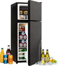 Frigor¨ªfico Compacto 92L con Congelador 28L, Puerta de Cristal, LED, Silencioso, Estantes Ajustables