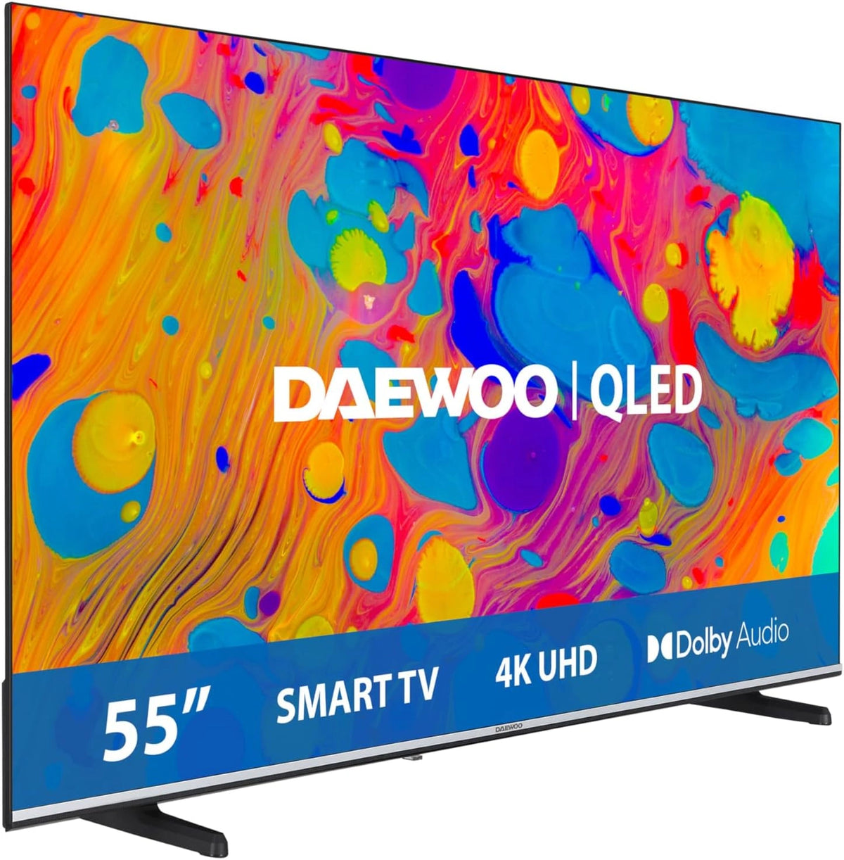 Televisor QLED Daewoo 55'' 4K UHD HDR con Dolby Vision y Atmos, Alexa Integrada, Dise?o sin Marcos