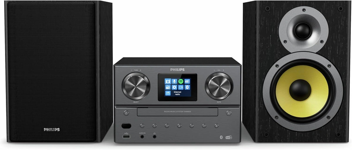 Sistema de M¨²sica Philips 100W Bluetooth, Radio Internet, CD, USB, Altavoces Bass-Reflex