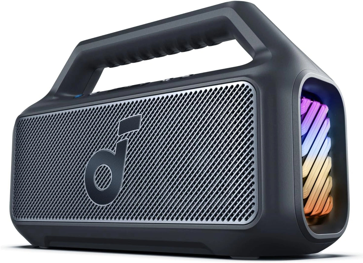 Altavoz Bluetooth Soundcore Boom 2: Sonido 80W, Luces RGB, Resistente al Agua IPX7