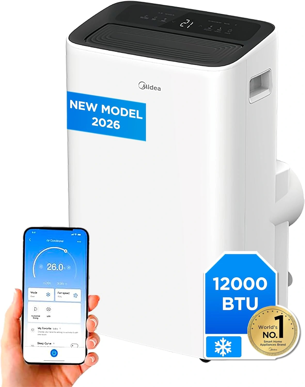 Aire Acondicionado Port¨¢til MIDEA 4 en 1, 12000 BTU con Control App
