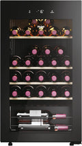 Vinoteca Haier 50 Serie 3 HWS34GGH1, 34 Botellas, WIFI, Estantes de Madera, Anti-UV, Filtro de Carb¨®n, Pantalla Digital, LED, 37 dB, Negra