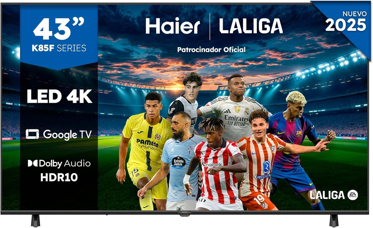 Smart TV Haier 43" 4K UHD, Google TV, Dolby Audio, HDR10, Bluetooth 5.1, HDMI 2.1, Sin Marcos