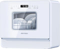 Lavavajillas Compacto AIRMSEN con 9 Programas, Dep¨®sito de Agua 5L, Control T¨¢ctil y LED, para Cocina y Apartamento, Blanco
