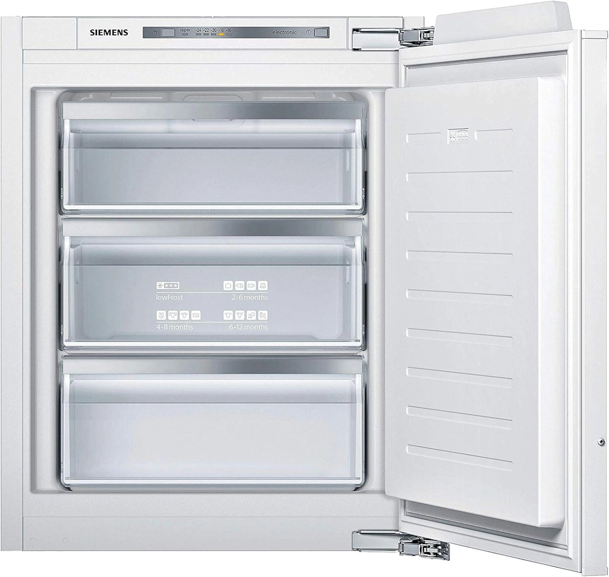 Congelador Empotrable Siemens iQ500, A++, 72L, lowFrost, FreshSense, Puerta Suave