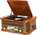 Tocadiscos Retro 9 en 1 con Bluetooth, Radio AM/FM, CD/Cassette, USB, Control Remoto y Altavoces