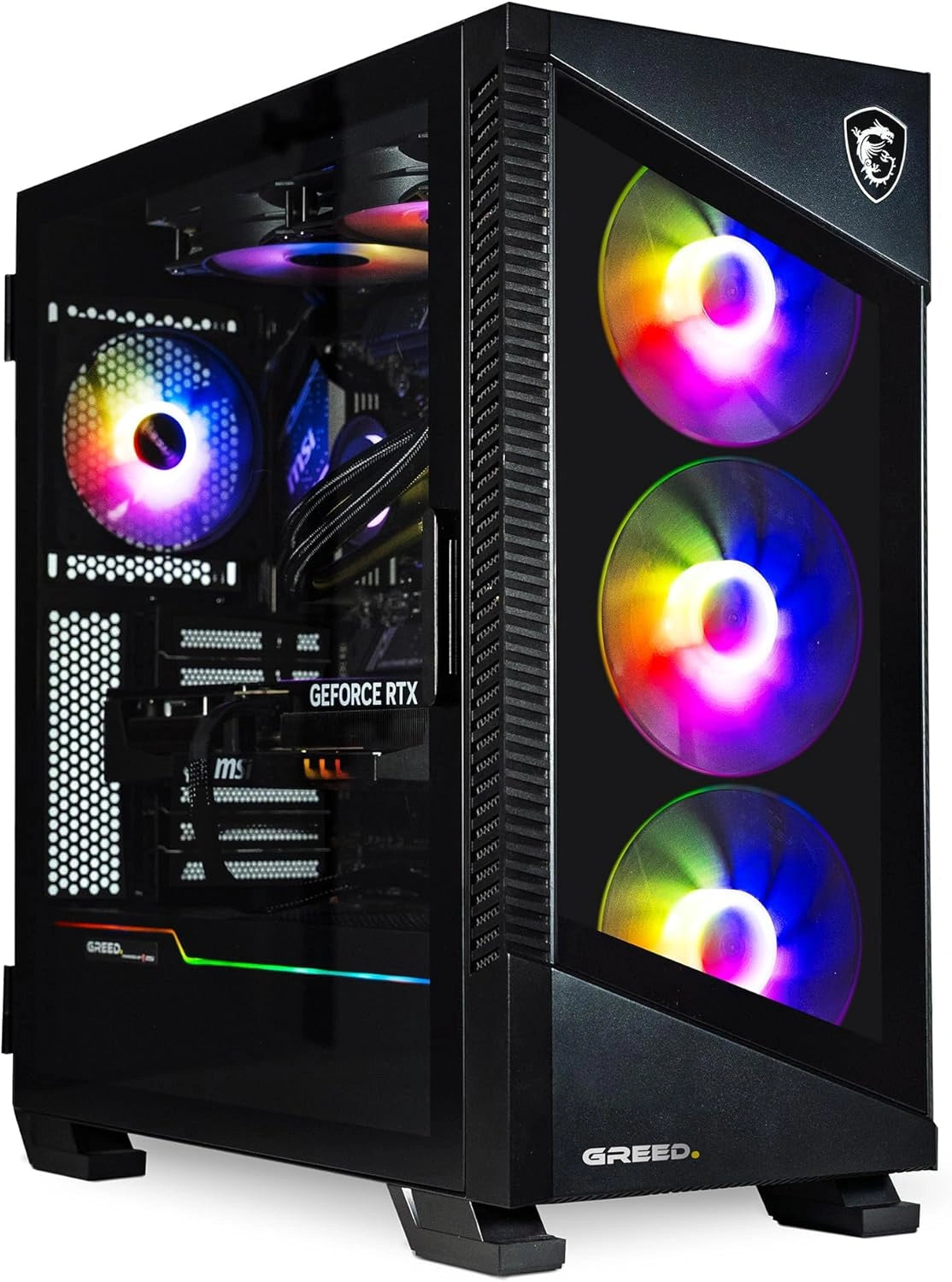 PC Gaming Greed MK5 - Intel i7 12700F, RTX 5070 12GB, 32GB RAM DDR5, SSD 1TB, RGB, Raytracing, 4K, Win11, WLAN