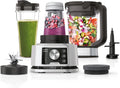 Batidora Ninja Foodi Power Nutri 3 en 1, 1200 W, Smoothies y Cremas, Jarra 2,1 L, Vaso 700 ml, Recipiente 400 ml, Plateada