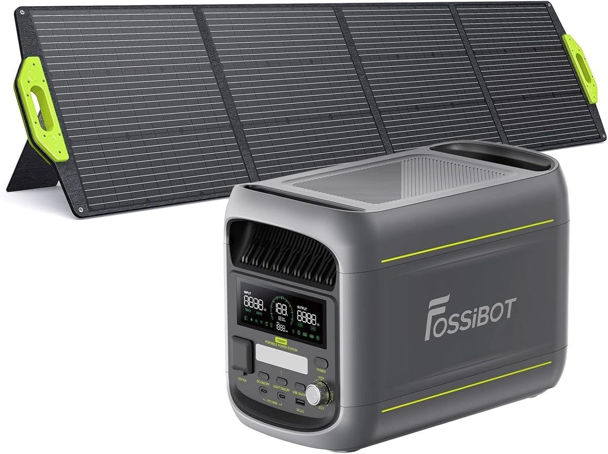 FOSSiBOT F1800 Generador Solar Port¨¢til 1024Wh LiFePO4 1800W con Panel 200W, Carga R¨¢pida y Control por App